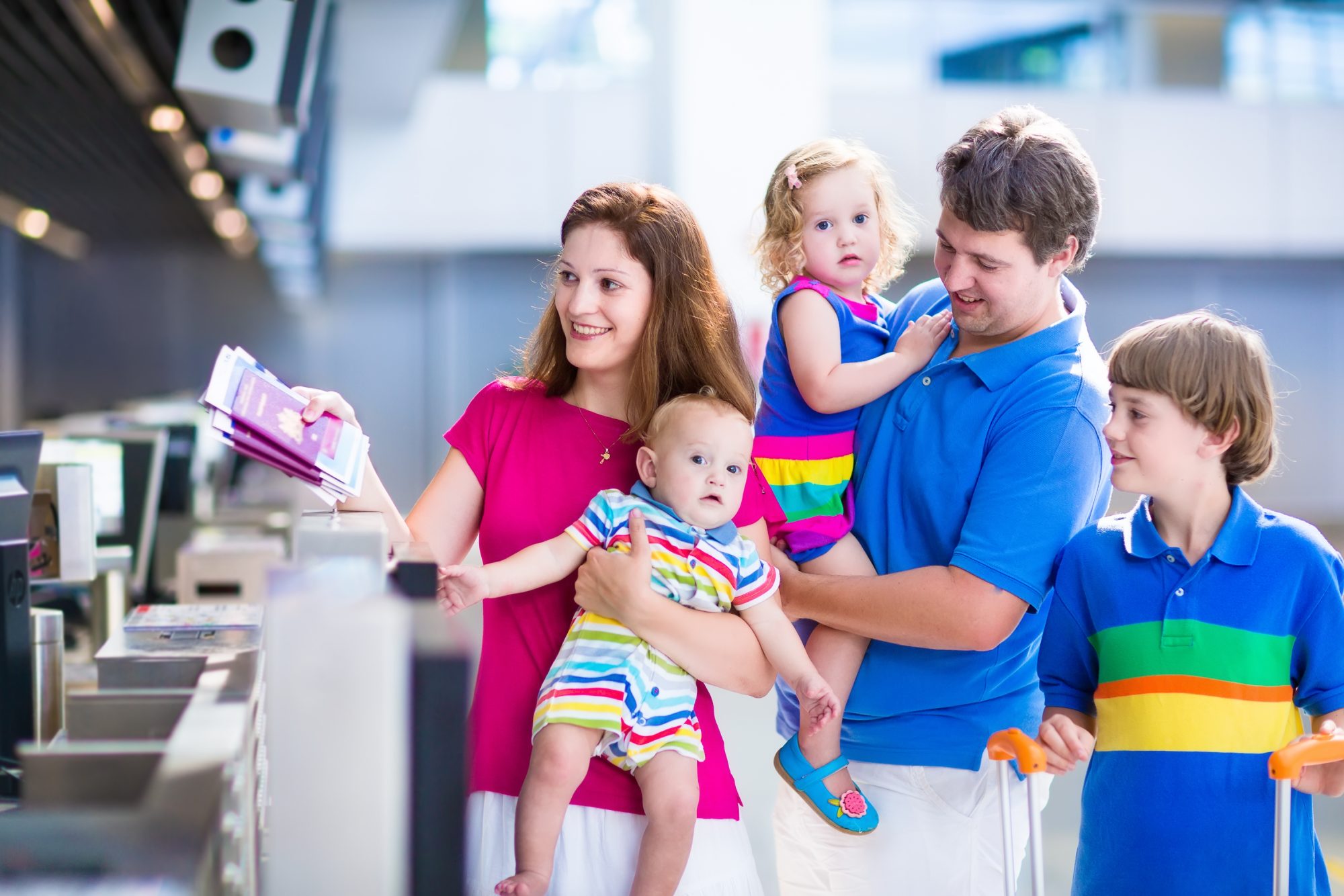 Family at the airport